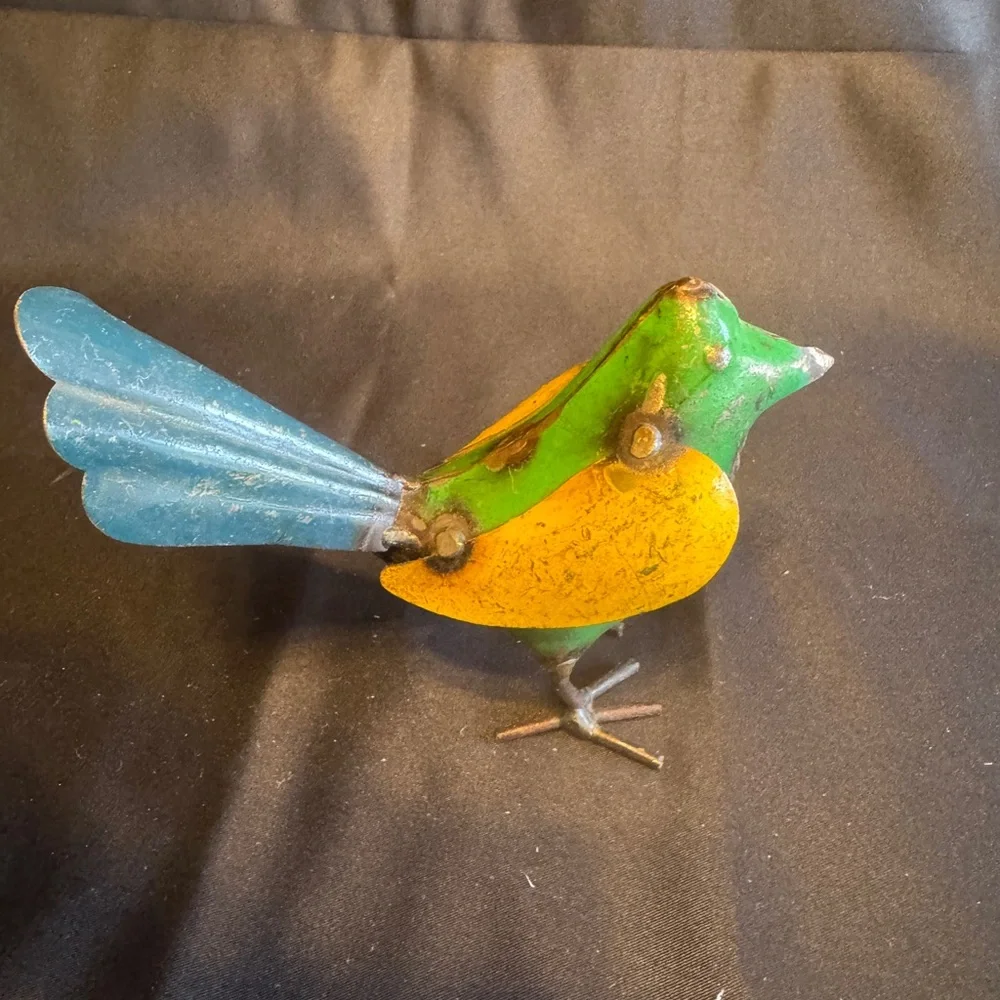 Green and Yellow Metal Bird Toy for Pet Birds